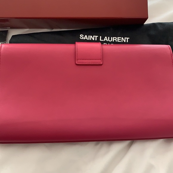 Auth saint laurent fuchsia cocktail party clutch bag with box - Picture 4 of 8